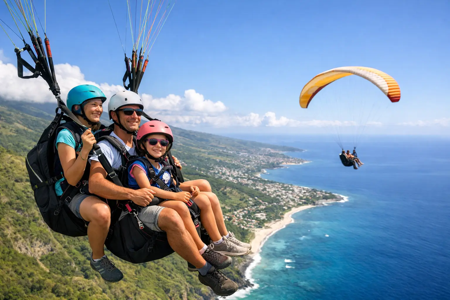 Expérience parapente en famille à La Réunion