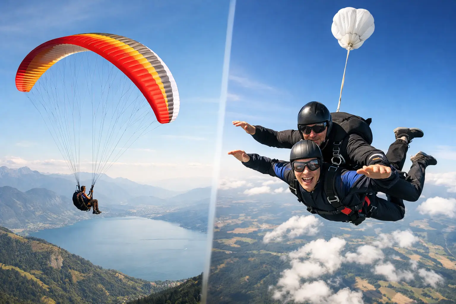 Baptême parapente ou saut parachute ?