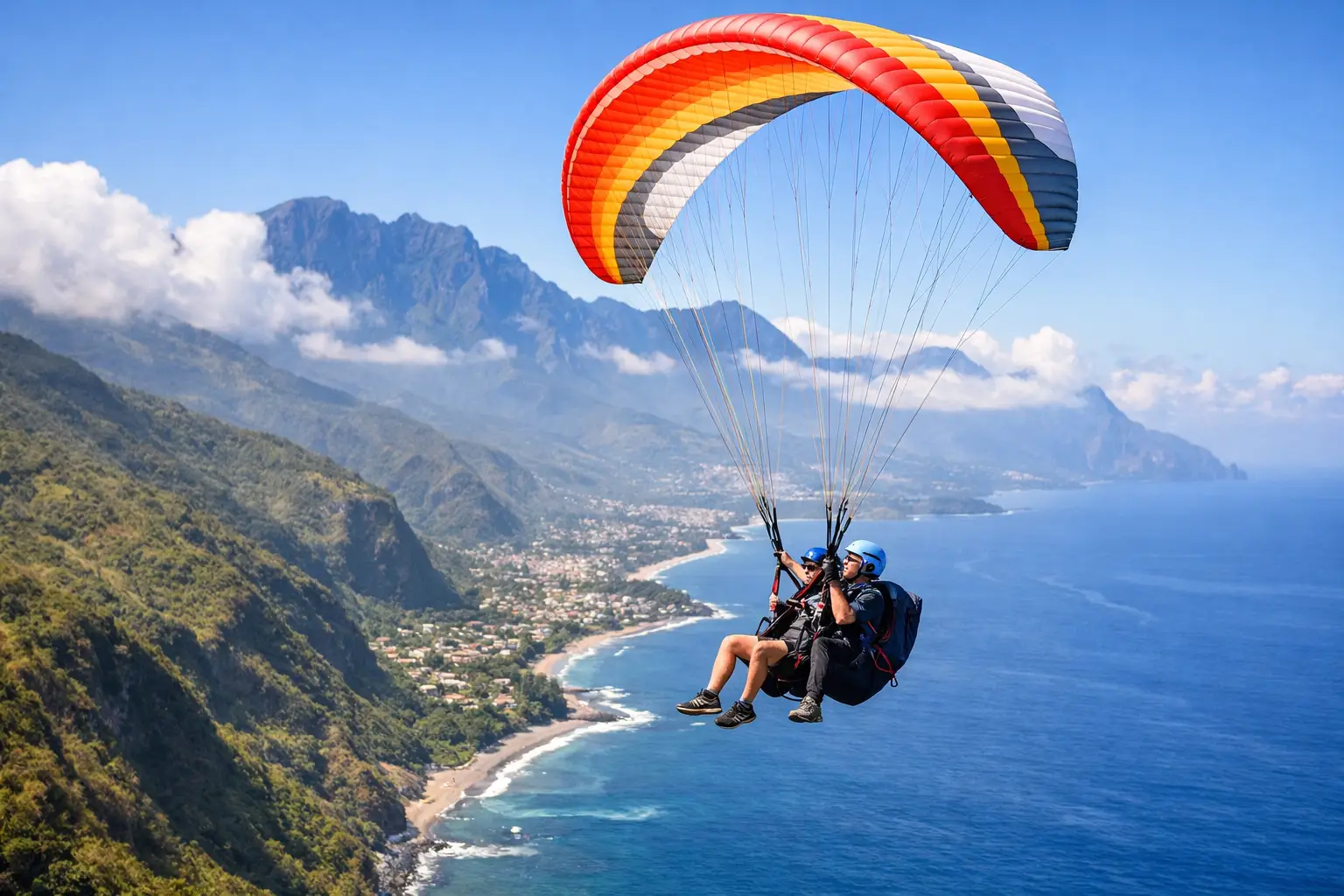 Vol biplace parapente à La Réunion