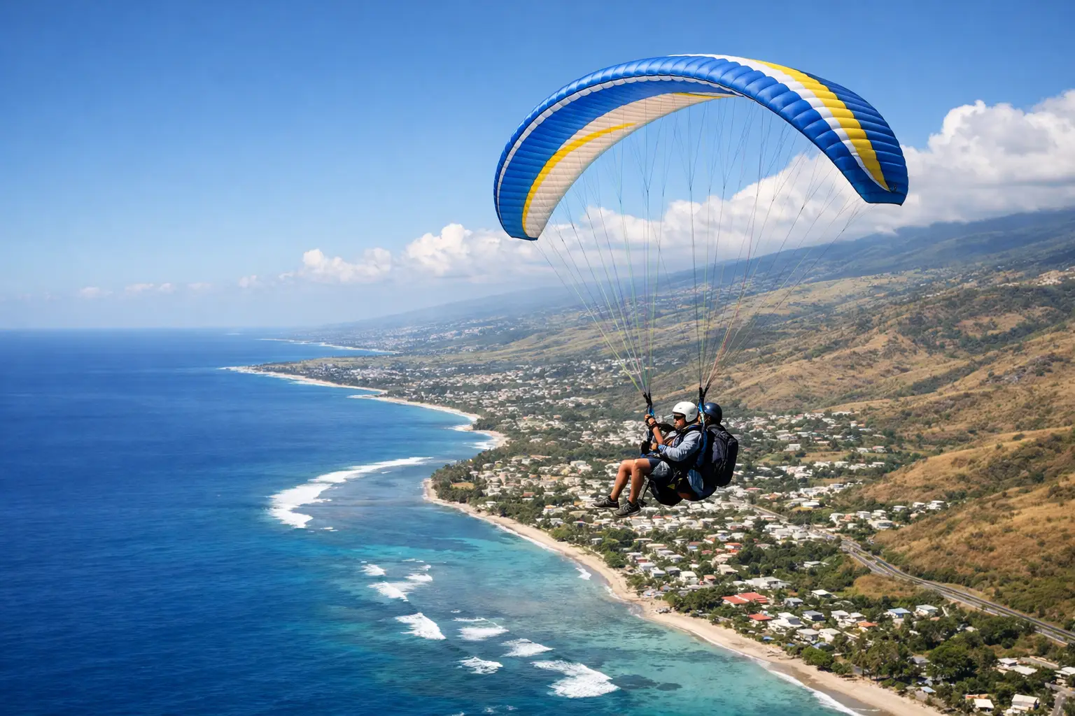 Découvrir Saint-Leu depuis le ciel en parapente